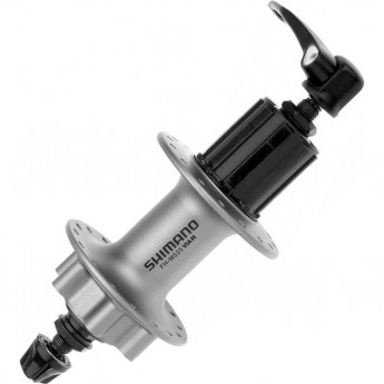 Втулка задняя SHIMANO DEORE, M525A, 36 отверстий, 8/9 скоростей, QR, 6-болтов, серебристый